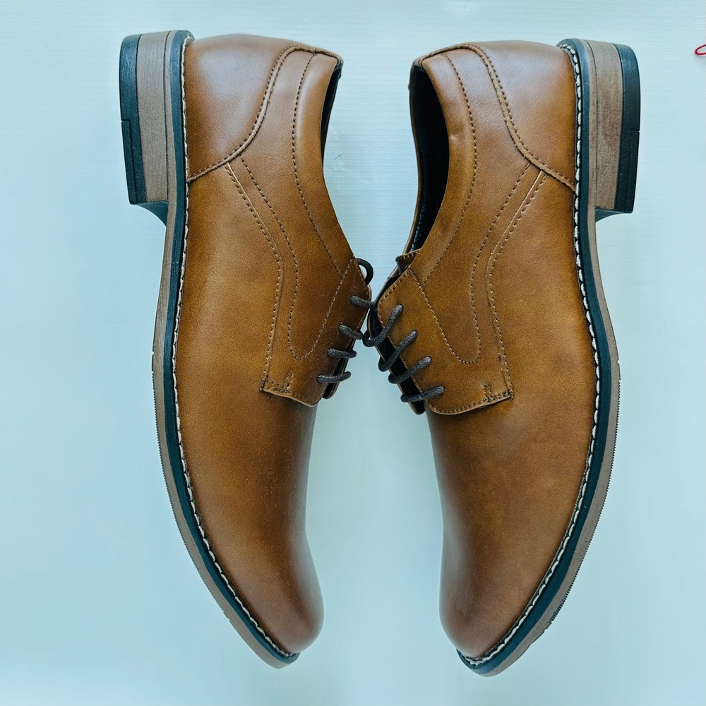 Perry Ellis Portfolio Alen Burnish Dress Shoes Mens Size‎ 9 Brown Lace Up - Picture 5 of 9